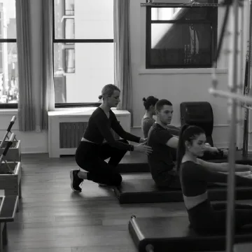 Small group Reformer Pilates class