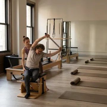 Private Pilates instruction in a boutique studio