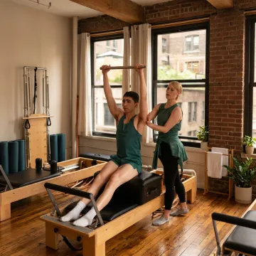 Classical Pilates equipment in a boutique studio