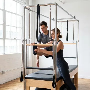 Pilates Cadillac class in a boutique studio