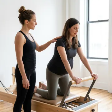Prenatal Pilates session in Manhattan studio
