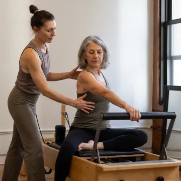 Osteoporosis strength training in a Chelsea Pilates studio