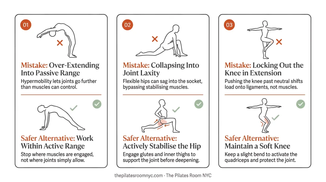 Three most common Pilates mistakes hypermobile people make and safer alternatives