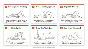 6 foundational pelvic floor Pilates exercises illustrated step-by-step guide