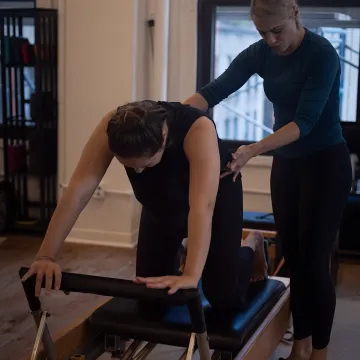 Prenatal Pilates session in Manhattan studio