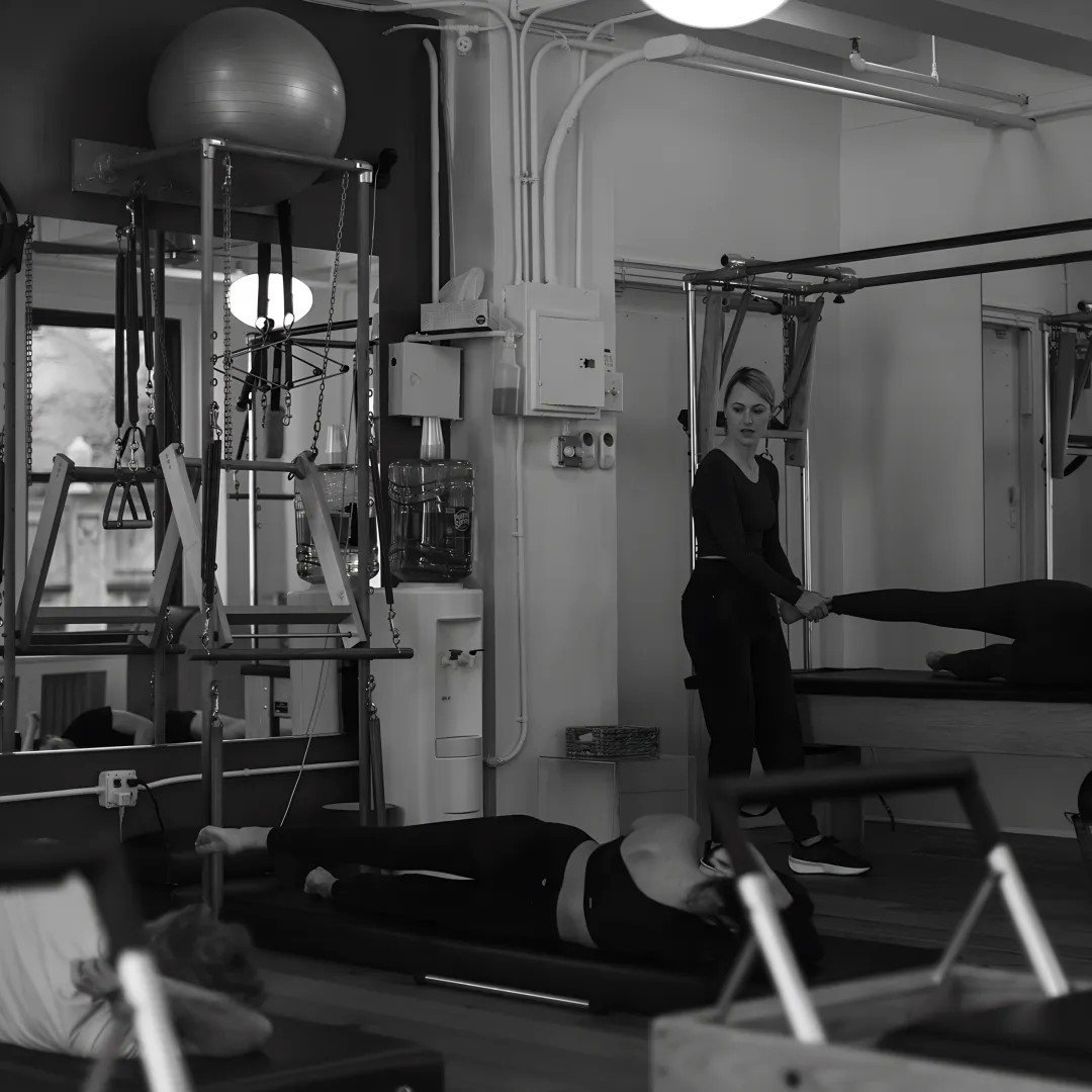 Pilates reformer and mat class in a boutique studio