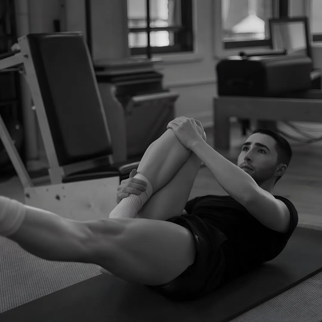 Pilates mat class in a calm studio