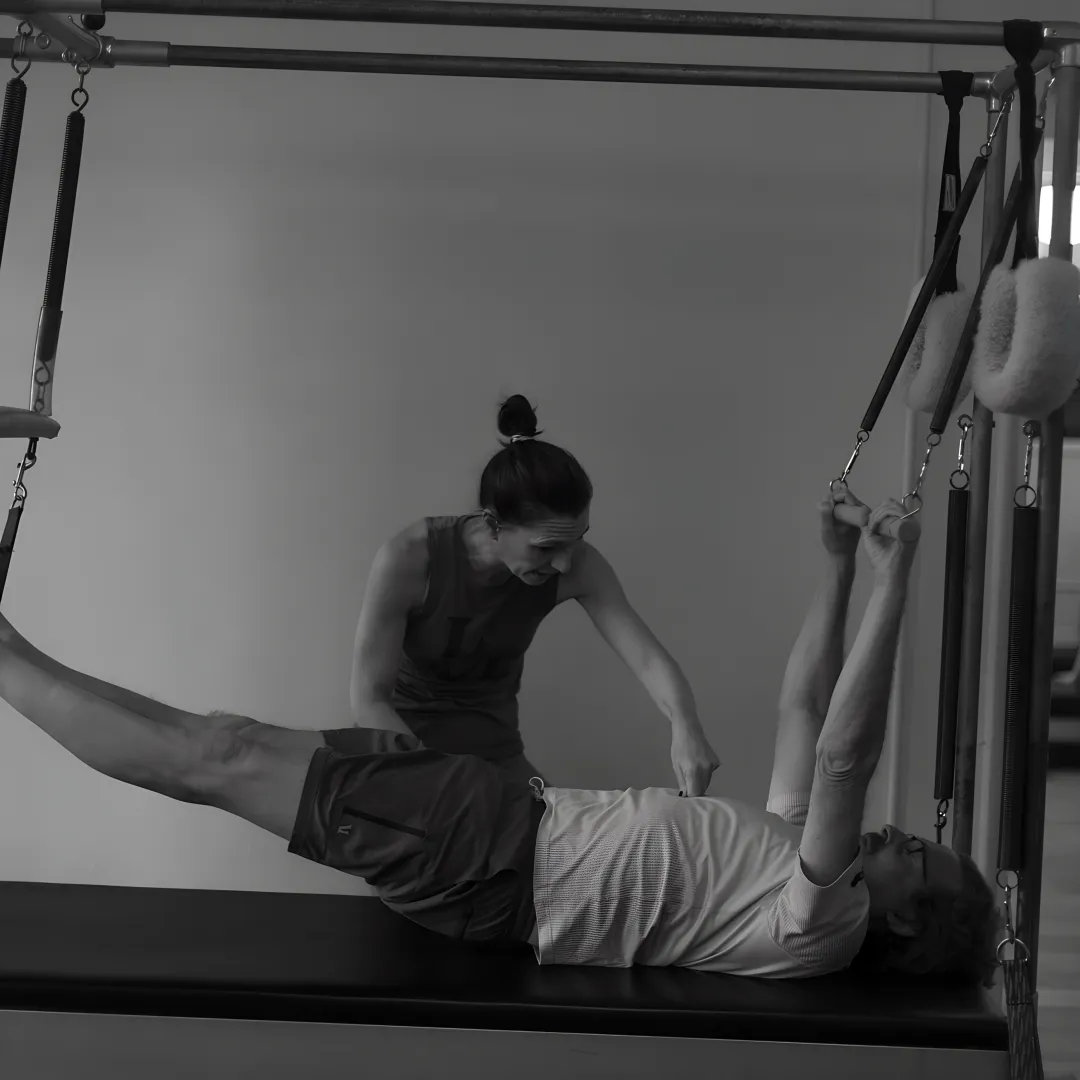 Private Pilates instruction in a boutique studio