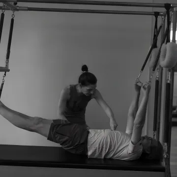 Private Pilates instruction in a boutique studio