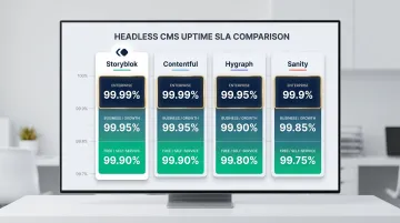 Headless CMS uptime SLA comparison across Storyblok Contentful Hygraph and Sanity