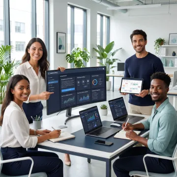 Editorial team using an AI-powered publishing platform