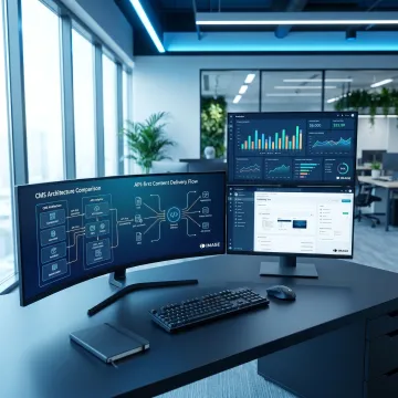 Dashboard comparing headless CMS and traditional CMS