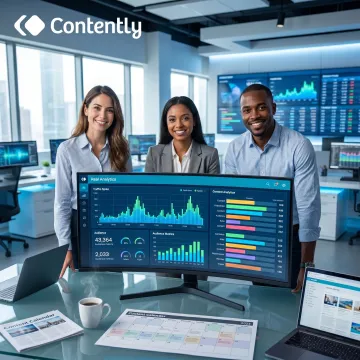 Publisher team reviewing live analytics