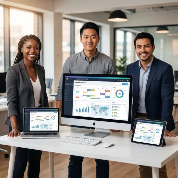 Team managing automated content publishing dashboard
