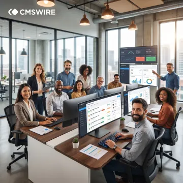 Enterprise content team using a unified CMS platform