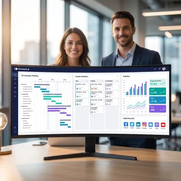 AI content platform dashboard for brand marketing teams