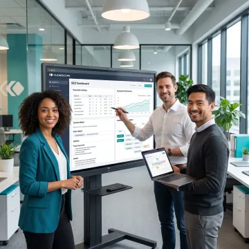 Content team using AI SEO optimization tools