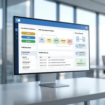Secure content workflow and permissions interface