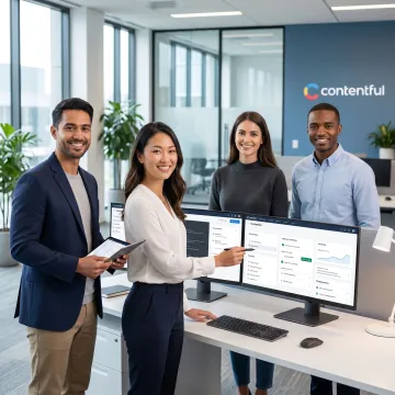 Team using a secure content collaboration platform dashboard