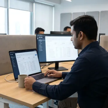 Enterprise CMS dashboard with analytics and workflow tools