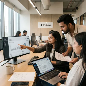 Editorial team using a unified publishing platform
