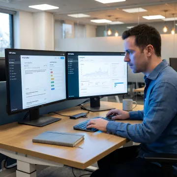 Enterprise content platform interface on multiple screens