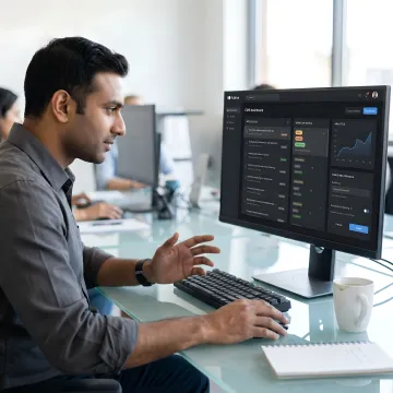 Media CMS dashboard with publishing and analytics tools