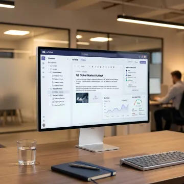 Enterprise CMS dashboard for financial content teams