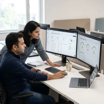 Team optimizing website visibility for AI-driven search