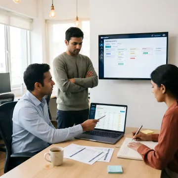Content team using AI SEO optimization tools