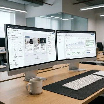 Headless CMS platform dashboard and website components