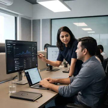 Team reviewing content analytics inside a CMS