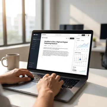 News publisher CMS interface with analytics and publishing tools