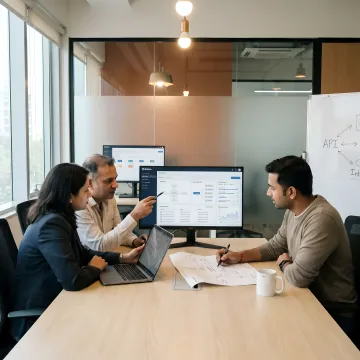 Enterprise team reviewing modern CMS architecture