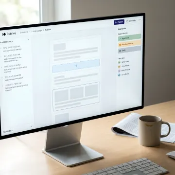 Landing page editor with governance controls