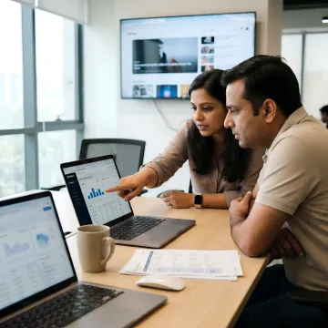 Editorial team using a publishing platform