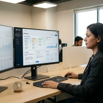 Publishing platform dashboard with workflow and analytics tools