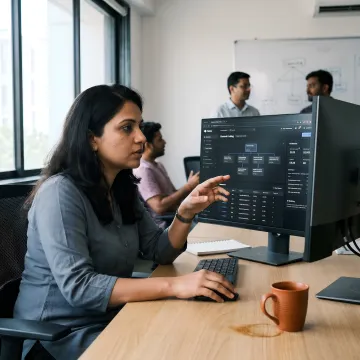 Content strategist reviewing AI search optimization data