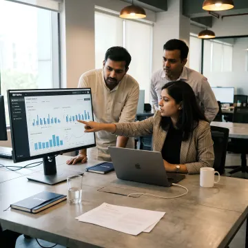 Content team using AI search optimization platform