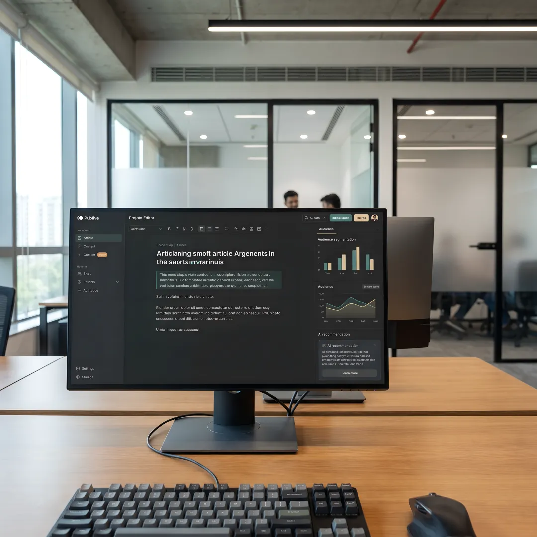 Dashboard showing AI content optimization workflow