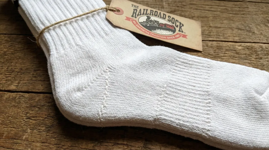 Railroad Sock reinforced heel and toe crew sock construction