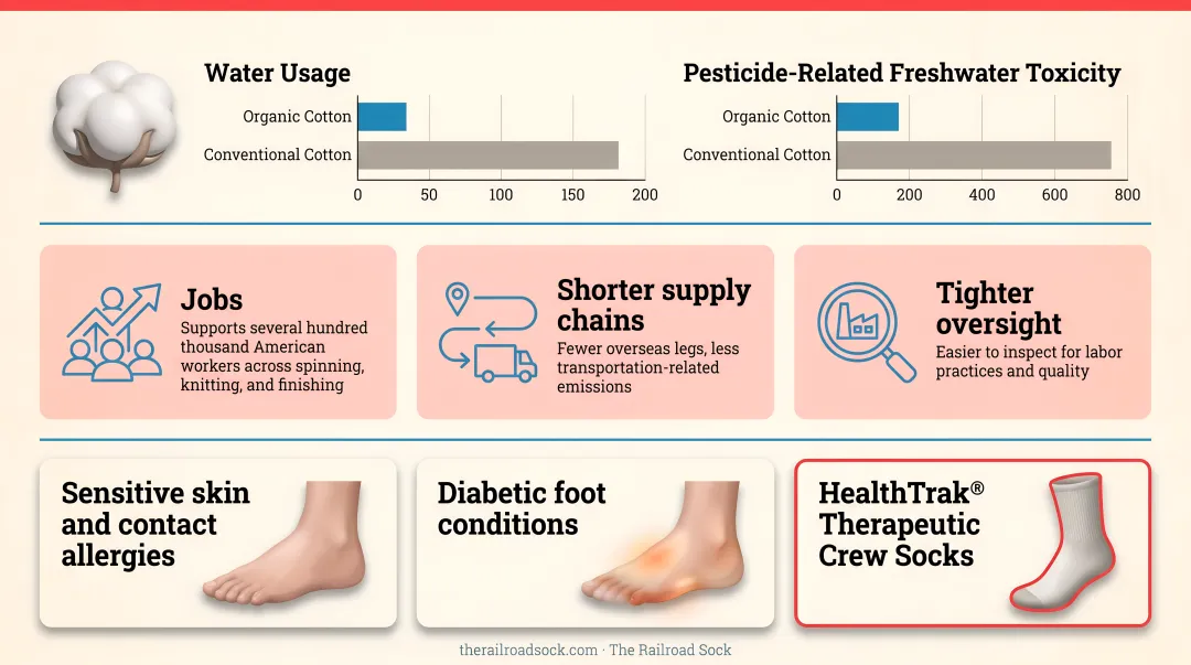 Three benefits of domestic cotton sock manufacturing jobs supply chains oversight