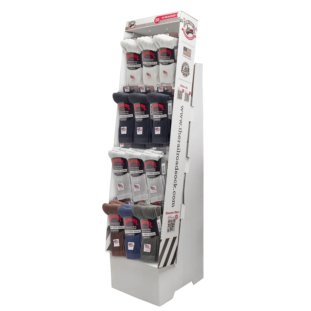 Wholesale American-made socks arranged for retail distribution