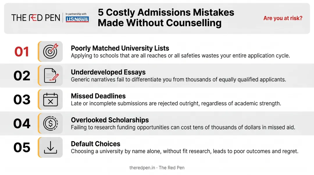Five common admissions mistakes students make without educational counselling guidance