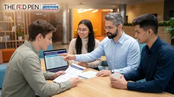 The Red Pen admissions consulting team reviewing personalized college shortlist with student