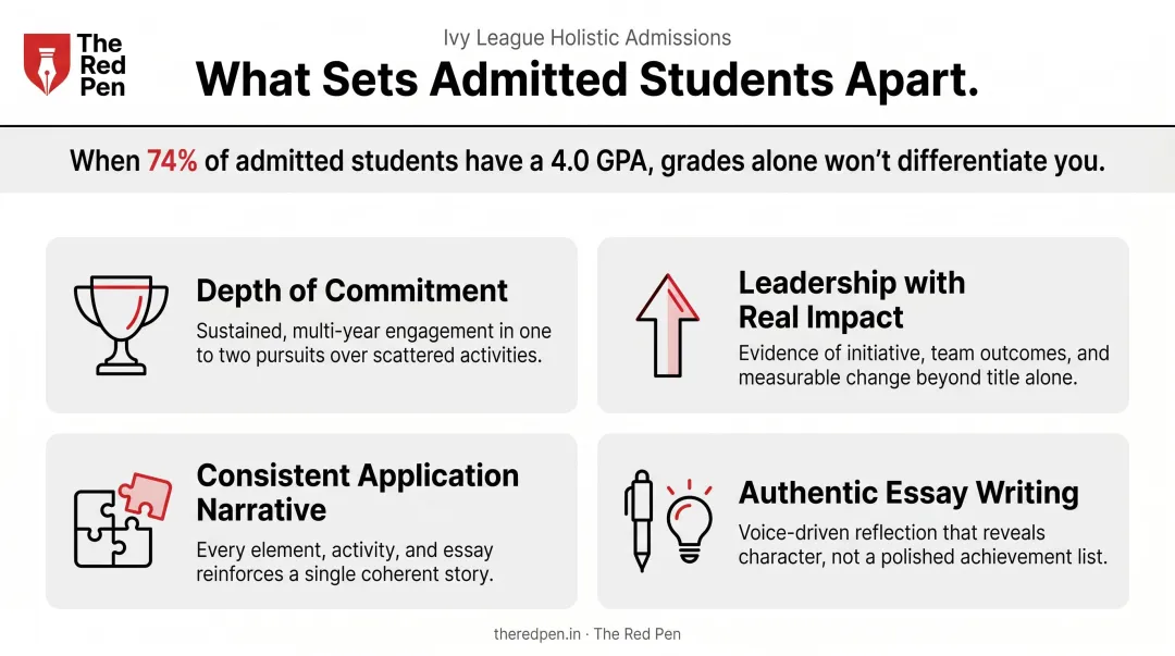 Four key holistic Ivy League admissions differentiators beyond grades and test scores