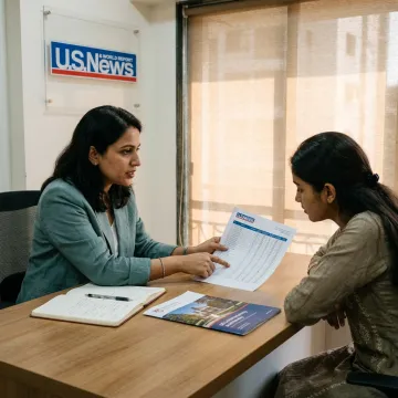 Student receiving university preparation guidance