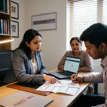 UK education consultant advising student in Delhi