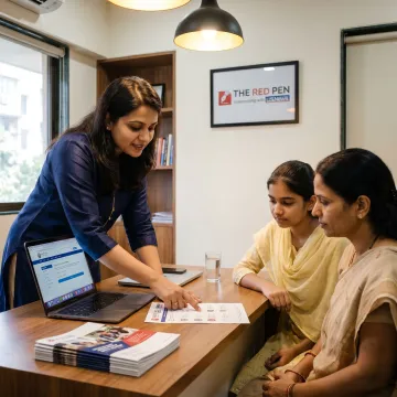Consultant guiding a student through university applications