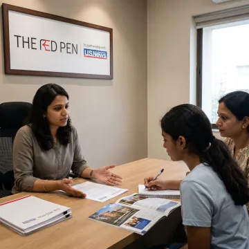Admission consultant advising student and parents in Gurgaon
